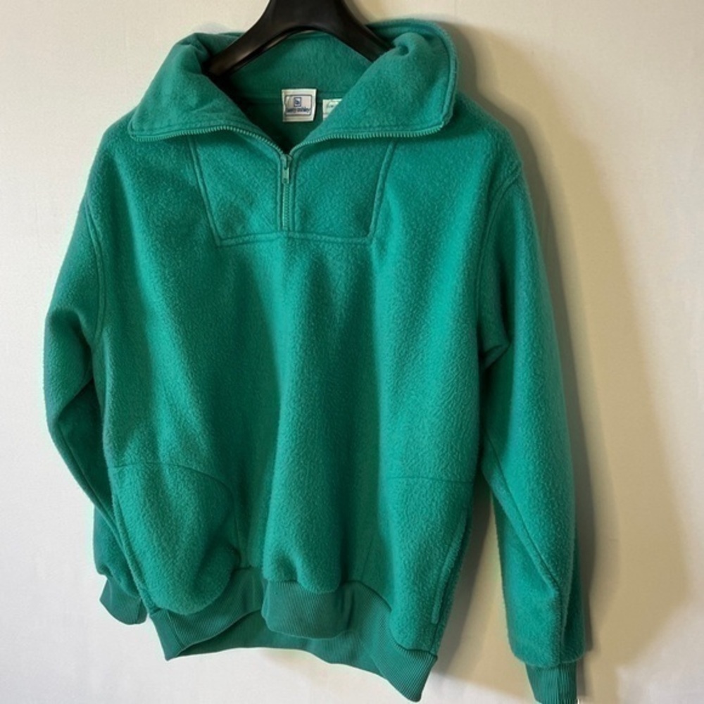 VTG Barry Ashley Fleece Pullover Size 22W-42 Green Long Sleeve.